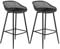 Barhocker IREK im Retro-Design, bequemer Tresenhocker im 2er Pack, praktischer Bistrostuhl aus Kunststoff in schwarz