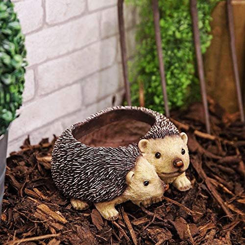 Naturecraft Twin Hedgehog Planter Plant Pot Garden Ornament