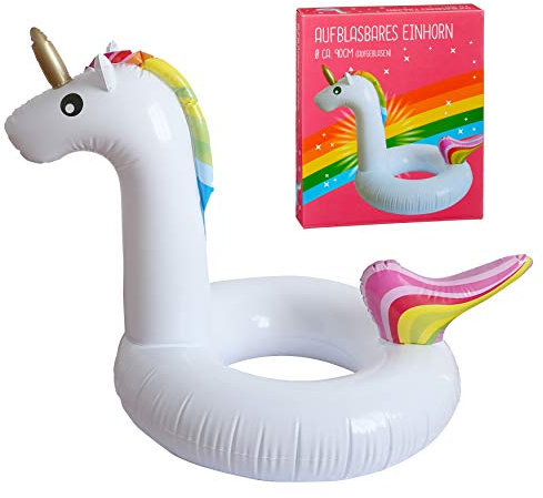 Schwimmtier aufblasbar Einhorn Luftmatratze Luma Badeinsel Badezubehör (1 x Schwimmtier Einhorn)