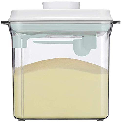 1700ML Luftdichte Milchpulver Spender,Milchpulver Aufbewahrung,Milchpulver Spender Portable mit Löffel, Einhandbedienung, Abnehmbar, zur Aufbewahrung von Baby Milchpulver, Obst und Lebensmitteln
