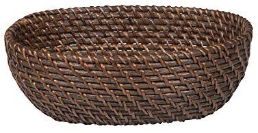 Panera Oval Fabricada en Ratán. Medidas: 23X16X7 Cm.