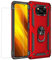 Joytag compatibles para Funda Xiaomi Poco X3 NFC，Carcasa +Cristal Templado Silicona TPU 360 Grados Anillo Giratorio magnético Soporte Caja del teléfono del Coche-Rojo