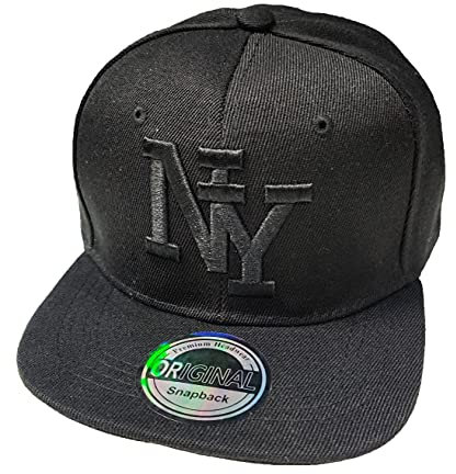 J26 Kids Kinder Snapback USA Cap Teenie Kappe Basecap Mütze Trucker Cappy Sport NY (Schwarz)