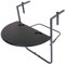 Spetebo Tavolo sospeso per balcone, effetto rattan, colore antracite, semicircolare, 60 x 63 cm, pieghevole, regolabile in altezza, tavolo pieghevole da balcone