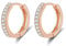 Boucles d'oreilles Femme en Argent Fin 925 Hypoallergénique Créoles Petites Plaqué Or Rose Avec Zircone Cubique, Diamètre 12mm