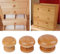 MOUMOUTEN 10 pièces boutons en bois, S/M/L poignée de tirage de meubles en bois avec vis bouton d'armoire inachevé pour portes pliantes tiroir de cuisine porte d'armoire porte d'armoire(large33MM)