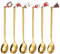 Weihnachtslöffel Set，ESRISE Geschirr Weihnachten Weihnachtsgeschirr Set Bunte Edelstahl Kaffee Weihnachten Löffel， Kleine Zuhause Löffel, Dessertlöffel (Gold)