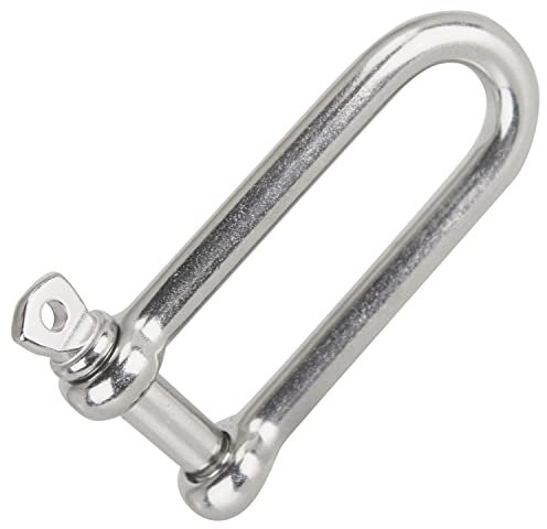 DERING Schäkel Edelstahl 6 mm Lang Form 2 Stück Drahtseil Seil Verbinder