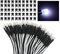 Lyeteung 50 Stücke 3mm 12V Vorverdrahtete LED Dioden Licht, Weiß, 3mm LED Diffuse Emittierende Leuchtdiode mit 20cm Kabel + 50 Stücke 3mm Plastik LED Dioden Halter