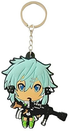 SAO Schlüsselanhänger Sinon Shinon Shino Asada Double Face Figur – 7 cm – Geschenkidee Geburtstag Herren Damen Schlüssel Haus Auto, mehrfarbig, one size, Modern