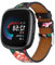 Leder Armbänd Kompatibel mit Fitbit Versa 4/Sense 2 Armband Für Damen Herren Echte Ersatzband mit Uhrenarmband Für Fitbit Versa 4/Sense 2 (Blume 1)