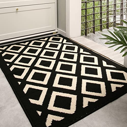 Indoor Door Mat Front Door Rug, 80x100cm Non Slip Absorbent Mud Trapper Entrance Rug Floor Mats, Machine Washable Low-Profile Inside Entry Door Mat (A)