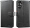 LENSUN Echtleder Hülle für Samsung Galaxy A34, Handyhülle [Echtes Leder][Magnetverschluss][RFID] Handytasche Lederhülle Flip Cover für Samsung Galaxy A34 5G - Schwarz