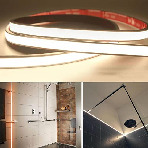 Planetitaly Striscia LED IP68 Linear COB Neon Flex 24V Dimmerabile per Box Doccia Sauna 2700K