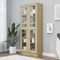 CIADAZ Vitrinenschrank, Vitrine, Wandschrank, Schrank Regal, Glasregal, Glasvitrine Stehend, Eckvitrine, Manga Regal, Sonoma-Eiche 82,5x30,5x185,5 cm Spanplatte