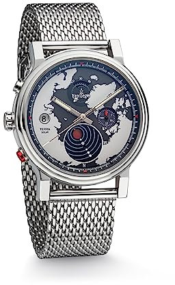 Kronsegler Terra Solar Chronograph Armbanduhr Stahl Schwarz Milanaise