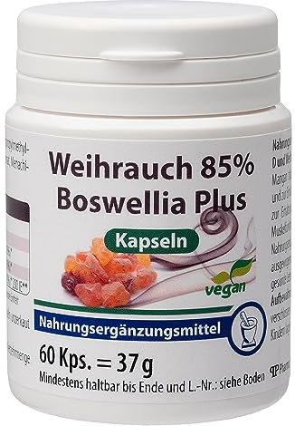 Weihrauch Kapseln Premium | 85% Boswellia | Optimal Dosiert mit 1000mg Extrakt aus indischem Weihrauch | Laborgeprüft nach deutschen Standards | Vegan | 60 Kapseln