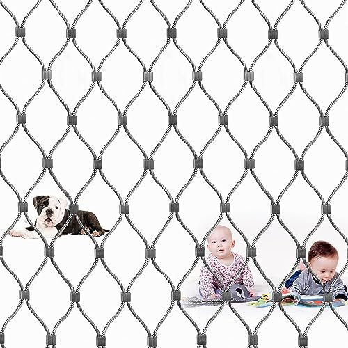 Malla de Acero Inoxidable, Red de Seguridad para Balcones, Malla 10 Cm, Valla Metálica para Terrazas, Gallinero, Protectora Seguridad Infantil, Jardin, Piscina, Ganadera ( Tamaño : H 1.2M x L 3M )