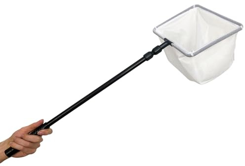 UNEAK - Large Aquarium Fish Net with Extendable 22-33 Handle, Telescopic Fish Tank Nets, Fine Mesh Net for Fish and Shrimp Catching, Ponds, Creeks, and Aquariums