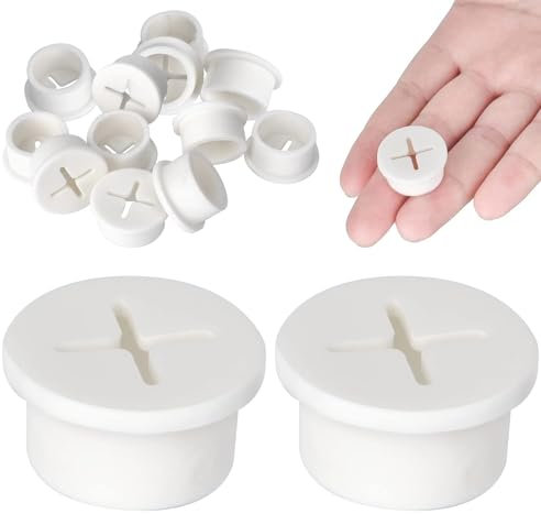 12 Pcs Cable Cord Grommet Silicone Cable Grommet 1 Wire Hole Cover Cable Management Wire Organizer Cable Pass Through Desk Grommet for Table, Computer Desk, Office, Home (White)