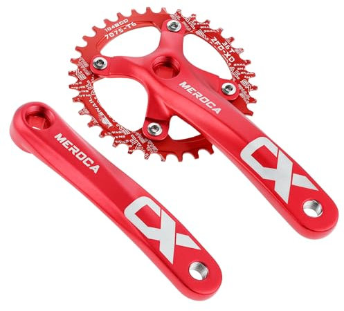 SURIEEN 170 mm Vierkant-Kurbelgarnitur für Mountainbike mit 104 BCD 36T Kettenblatt Single Speed Kurbelgarnitur MTB Kurbel