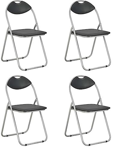 THOYTOUI Klappbare Esszimmerstühle 4 STK. Schminkstuhl Essstühle Esstisch stühle Dekorative Stühle Geeignet für Bar Speisesaal Aufenthaltsraum Schlafzimmer Schwarz Kunstleder