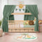 iLuane Hausbett Himmel aus 100 % Baumwolle Musselin – Stoffhimmel Kinderbett Deko mit Schleifen – Betthimmel für Mädchen & Jungen – Vorhang für Hausbett – in 6 Farben & 4 Größen