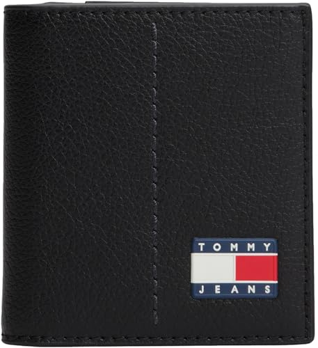 Tommy Jeans Men’s Heritage Coin Foldable Wallet, Black (Black), One Size