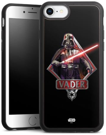 Holz Case kompatibel mit Apple iPhone 7 Walnuss Handyhülle Echtholz Hülle Star Wars Darth Vader Schwert
