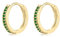WOVEE 1 Paar kleine Ohrringe Gold Creolen 10mm Silber Stecker Grüner Zirkonia Vergoldet
