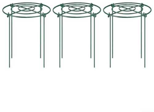 3 Pack Plant Support Cages for Climbing Plants Reliable Metal Ring Stands for Garden Use (Circle type)