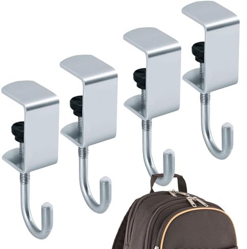 Yuiturt 4 Stück Taschenhalter für Tisch, Verstellbare Handtaschenhaken Handtaschenhalter, Tischhaken Schreibtischtaschenhalter für Schultische Bürotische Und Schlafzimmertische