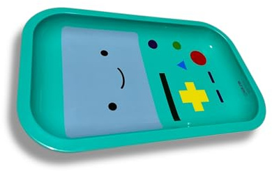 Cartoon Rolling Tray – 11” Premium Metal Purple Rolling Tray Adventure Times Inspired The Dog | Gold Plating | Cartoon Ash Tray | Smooth Edges | Portable & Easy to Clean (Blue)