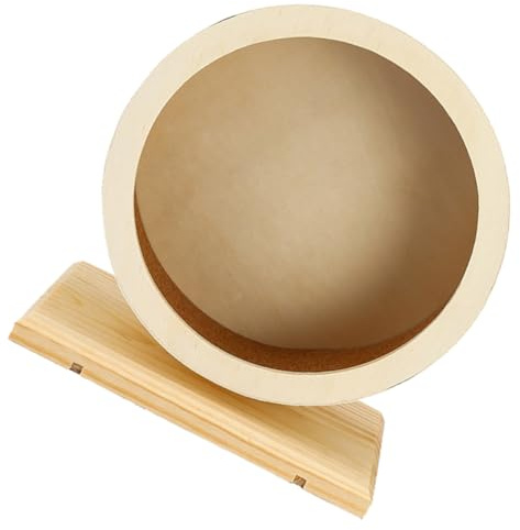 Alasum Hamsterrad Holz Medium mit Kork lauffläche Geräuscharmes Laufrad für Hamster Chinchillas Igel und Kleine Nager Sicheres Kleintierspielzeug für Aktiven Bewegungsspaß