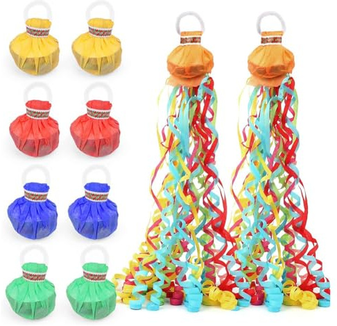 Generchin Lot de 10 Pétards Colorés en Papier Multicolores, sans Gâchis, à à la Main pour Anniversaire, Mariage