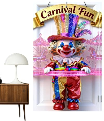Carnival Door Banner, Cartoon Photography Decorations, 90x180cm Holiday Doors Cover with Festive Design, Door Banners, Carnival Banner with Easy Hanging, Decoration for Storefront Entrance Party