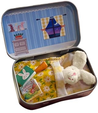 Generisch Mini Bunny Hug Niedliches Ostergeschenk, Süße Ostergeschenke für Kinder, Hase in Einer Box umarmt positives Häschen in Einer Box, umarmt positiv, weiche Tasche, emotionale Unterstützung