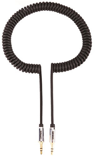 Duronic Aux Audio Cable 0.5m | 3.5mm Male-to-Male Jacks | Coiled Auxiliary Lead that Extends to 0.5 Metres | Extendable Cable for Music, Headphones, Tablets, MP3 Players, Smartphones, Car Headphones