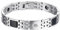 JewelryWe Magnetarmband Herren Magnetische Armbänder: Edelstahl Magnet Armband Armreif mit Schwarz Kohlenstofffaser Kohlefaser Zirkonia Diamant Männer Armkette Valentinstag Liebe Geschenk
