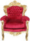 Casa Padrino Barock Sessel Bordeaux Rot/Gold Möbel Antik Stil