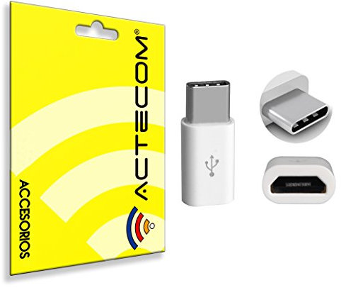 actecom Adaptador Micro USB a USB Tipo C 3.1 Conversor (Blanco)