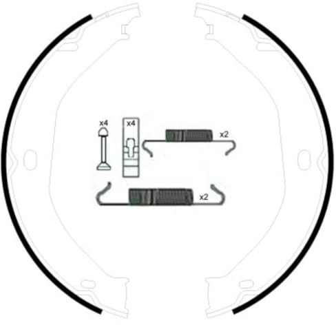 HELLA 8DA 355 050-891 Brake Shoe Set, parking brake - H1721 - for e.g. JEEP