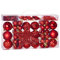 Deuba® Bolas Árbol de Navidad Set Completo 66 Pzs. Adornos Decoración Brillante Mate Colgante Rojo