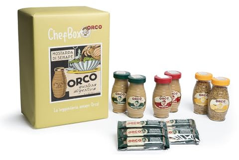 Orco, Chef Box Senape - Confezione Degustazione di Senape: classica, forte, in grani e monodosi - Vegan, Senza Glutine, Senza Lattosio