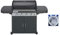 Campingaz Barbecue à gaz Class 4 LD Plus, 4 brûleurs, Puissance 12.8kW,Système de nettoyage facile InstaClean, grille et plancha en fonte double émaillage, 2 tablettes latérales + Campingaz 204665 Tuyau Souple à Visser de 1.25m pour Barbecue à Gaz