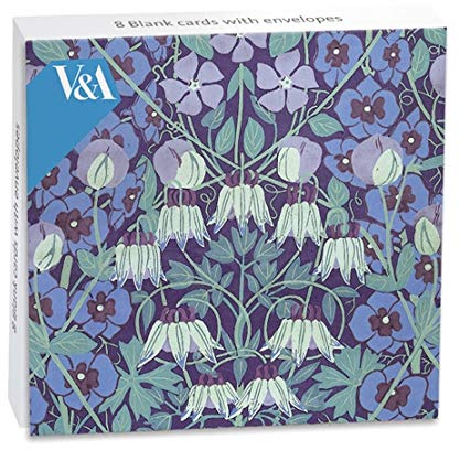 Victoria and Albert Museum Pack of 8 Artistic Blank Cards and Envelopes From the Collection - Columbine Wallpaper Pattern, Alan Vigers - Notelets For Him/For Her (MG-308876ERJ)