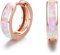 CUOKA MIRACLE Damen Creolen Ohrringe 925 Sterling Silber Opal Kleine Creolen Kreis Ohrringe Opal Schmuck Geschenke für Mama Frauen Kinder