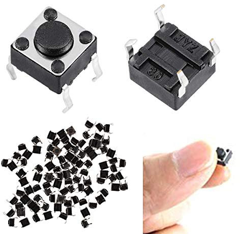 Youmile 100Pcs Tact Switch Switch 6x6x4.5mm 4Pin DIP Micro Panel PCB momentáneo Tactile Tact Push Button Switch