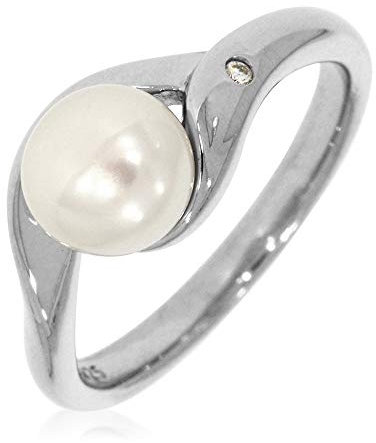 XEN Ring mit Diamant und Süßwasserzuchtperle 58 (18.5)