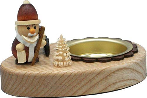 Rudolphs-Schatzkiste Teelichthalter Weihnachtsmann 5cm NEU Erzgebirge Kerzenhalter Teelichtständer